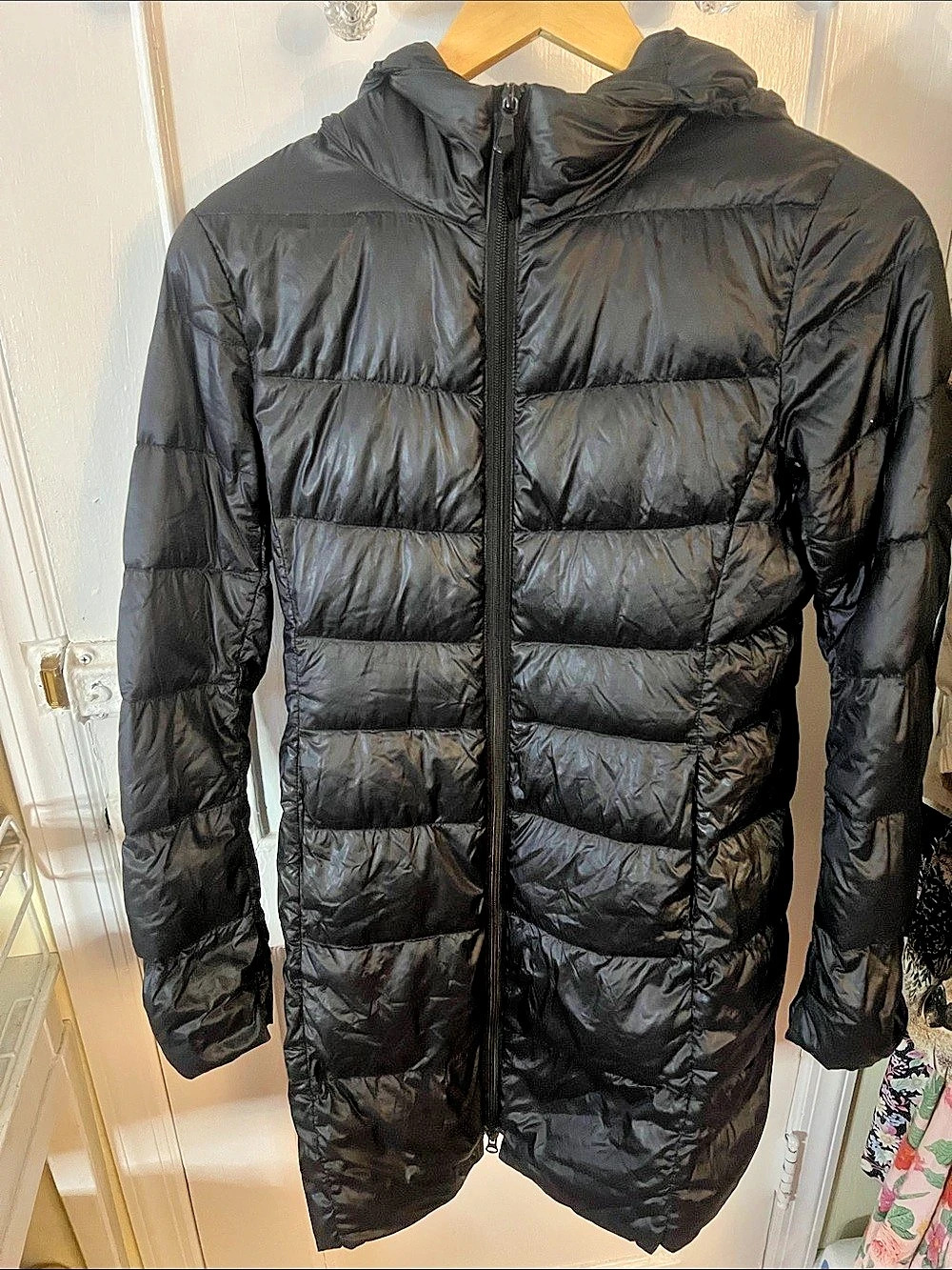 Uniqlo Ultra Light Down Hooded Long Coat Black XS